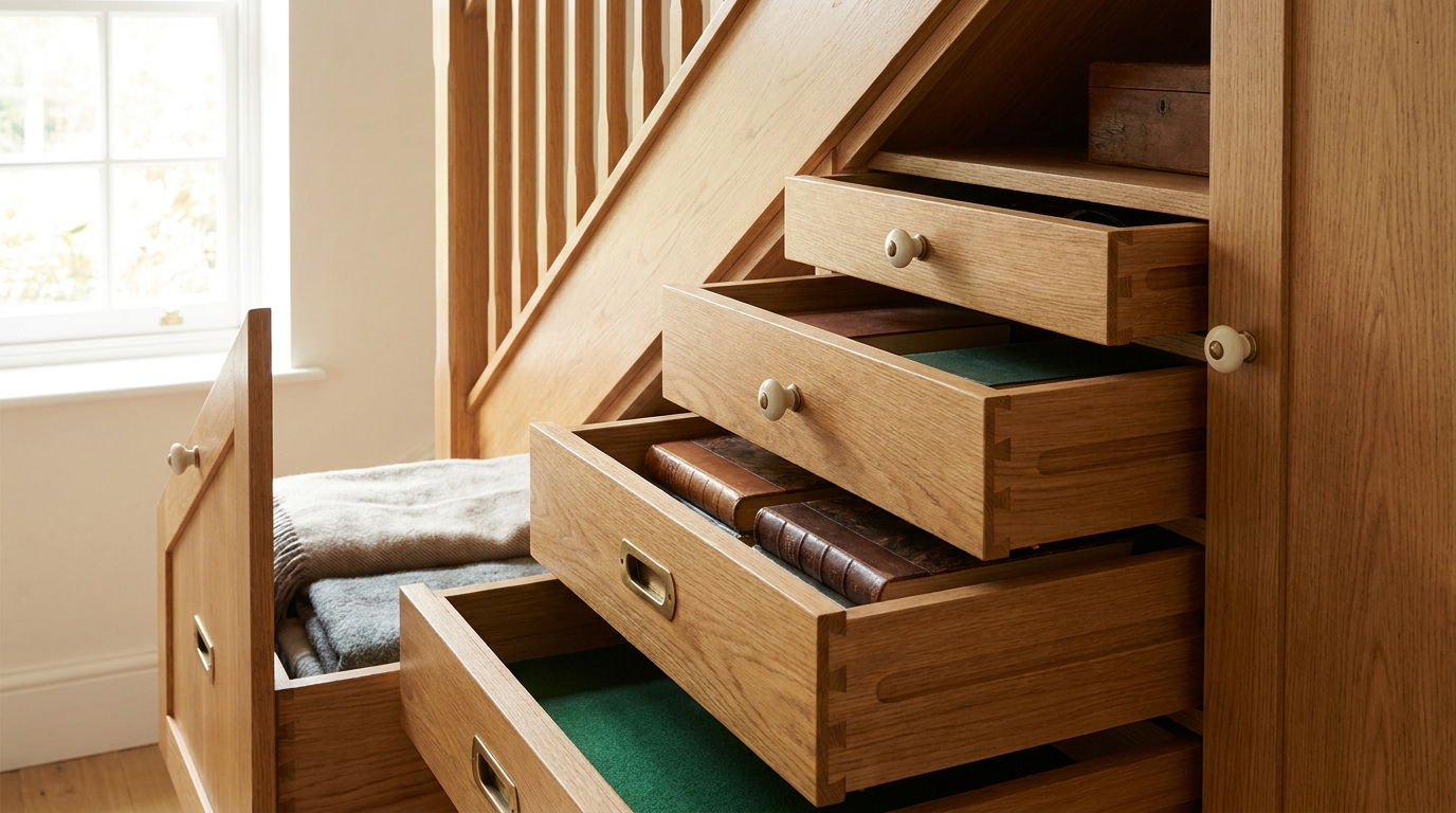 Kast op maat onder de trap: elke centimeter benut